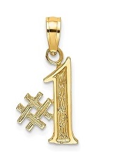 very nice number one gold baby charm